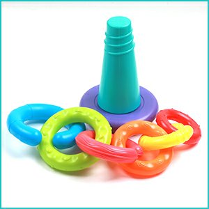 Baby Favorite Ring Tower 8 Pcs | Color Cognition Rings For Kids